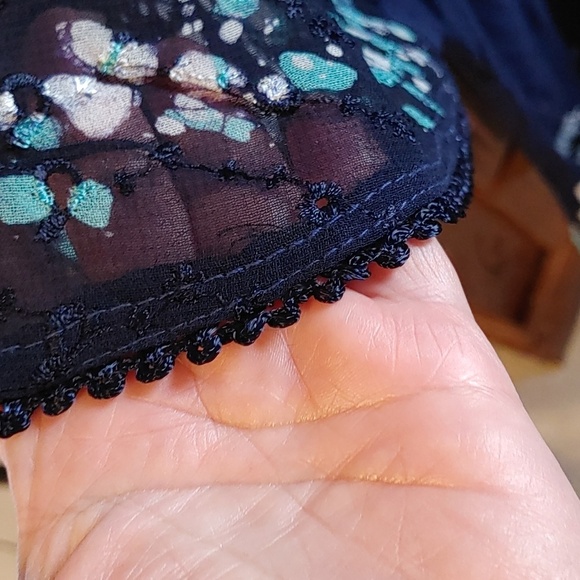 🍁NWT WOMEN'S BLUE BOHEMIAN EMBROIDERED TUNIC - Picture 6 of 8